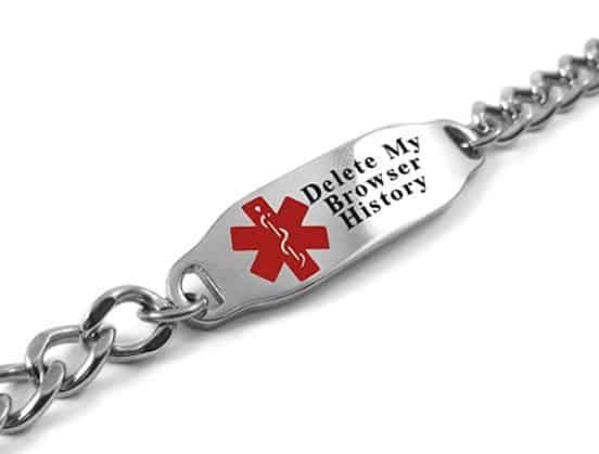 Delete My Browser History Medical Alert Bracelet